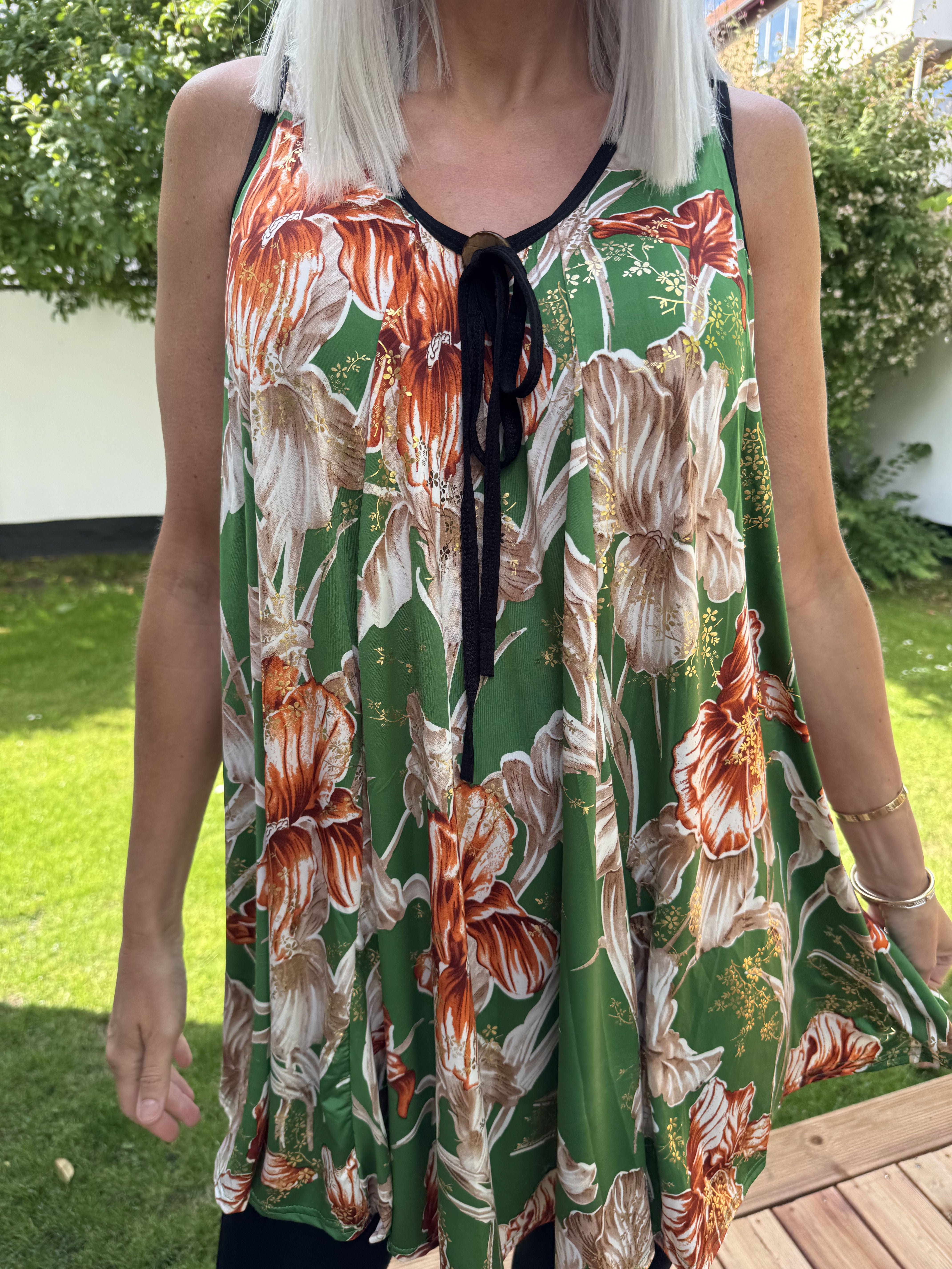 Palma Spring - Lang mønstret tunika i elastisk stof